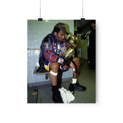 Kobe Bryant Iconic Larry O'Brien NBA Championship Trophy Bathroom Photo Poster