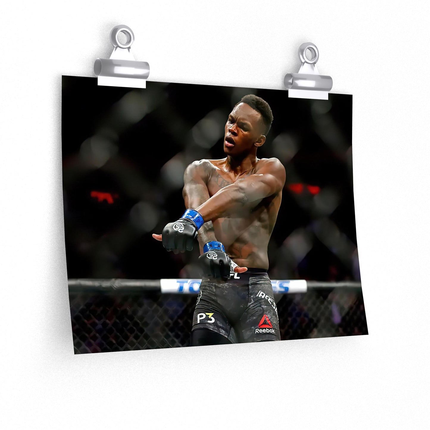 Israel Adesanya Dances In The Octagon After Knockout Win Poster