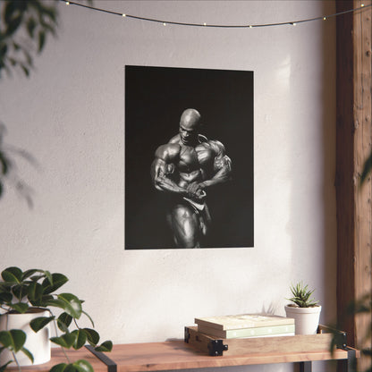 Ronnie Coleman Posing Black And White Poster