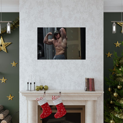 Fitness Influencer Sam Sulek Flexing In The Mirror Poster