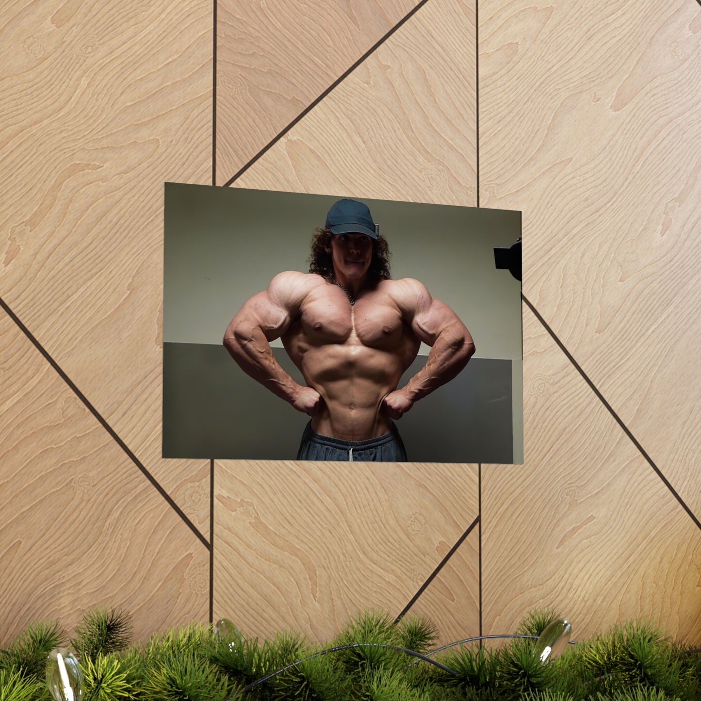 Fitness Influencer Sam Sulek Front Lat Spread Mirror Pose Poster