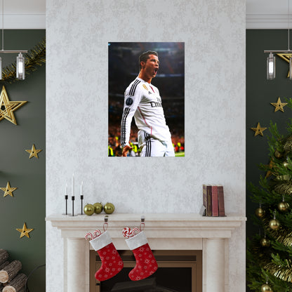 Cristiano Ronaldo Siuuu Celebration Real Madrid Side View Poster