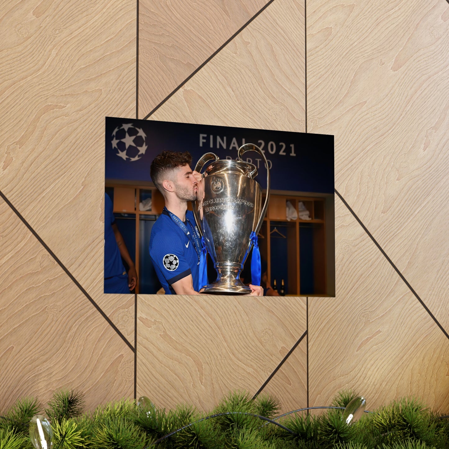 Christian Pulisic Kisses Champions League Trophy After Winning With Chelsea Poster