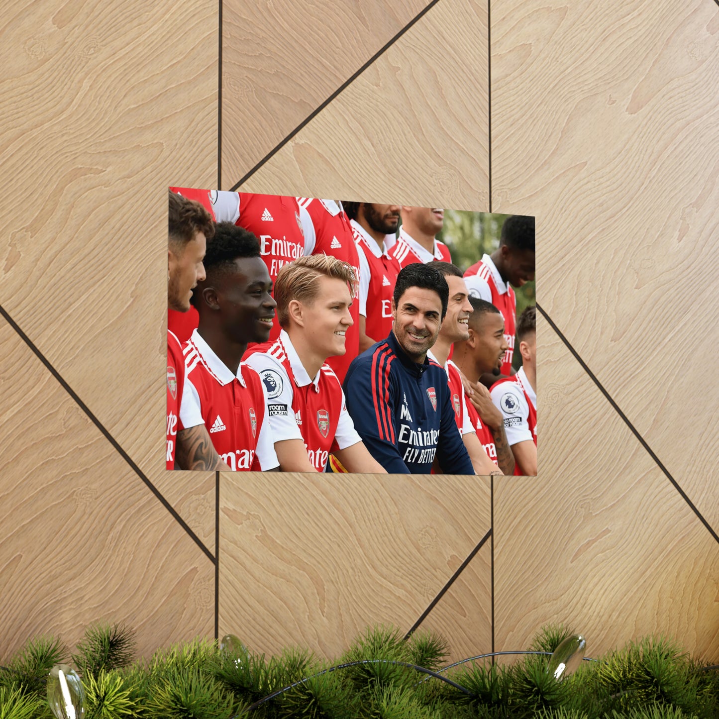 Arsenal Team Photo With Mikel Arteta, Odegaard, Saka, And Others Poster
