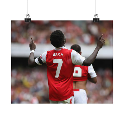 Bukayo Saka Pointing To the Sky Celebration Arsenal Poster