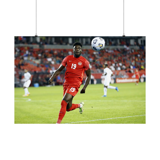 Alphonso Davies Playing For Canada Matchday Photo Poster