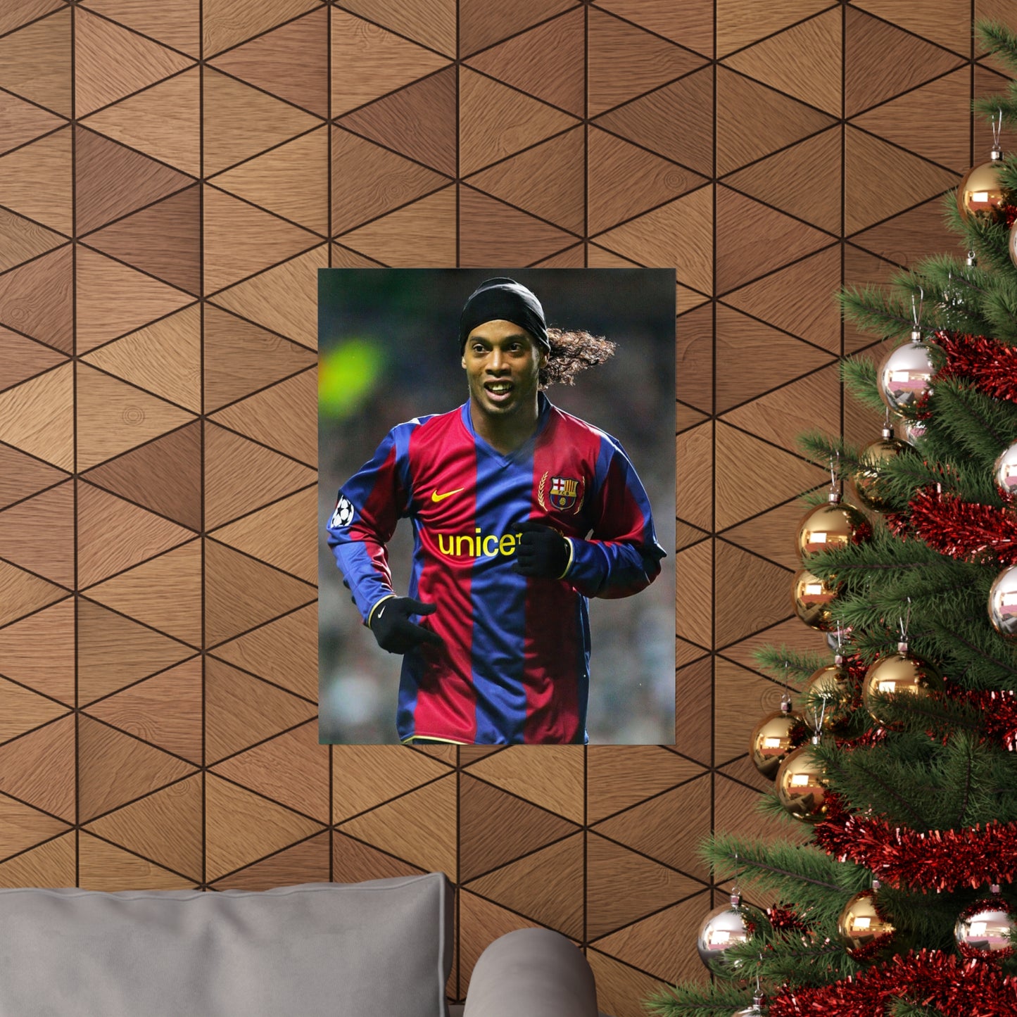 Ronaldinho Playing With Barcelona Poster