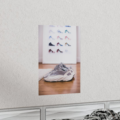Adidas Yeezy Boost 700 V2 Static In Front Of Nike Retro 1 Art Poster