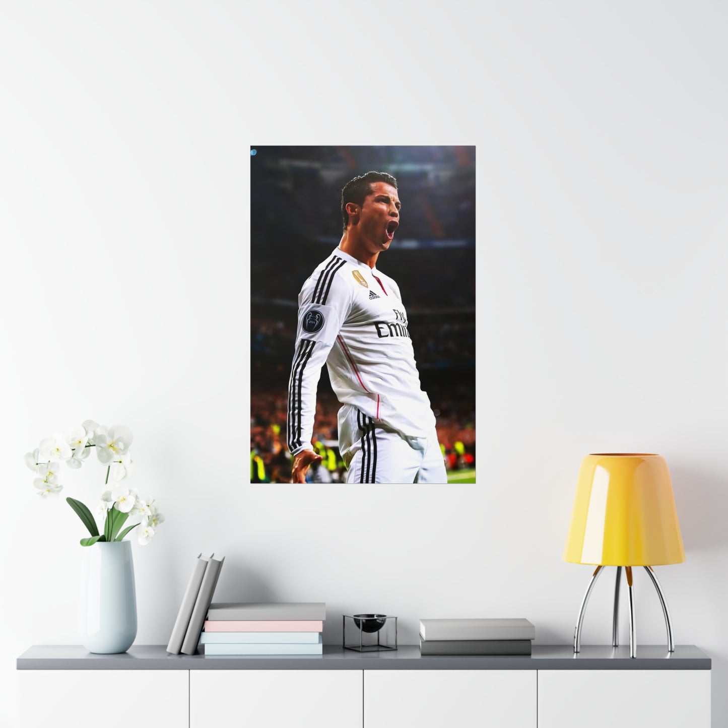 Cristiano Ronaldo Siuuu Celebration Real Madrid Side View Poster