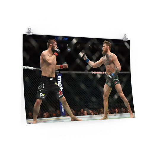 Conor McGregor And Khabib Nurmagomedov Stand In Front Of Each Other During Their Fight Poster