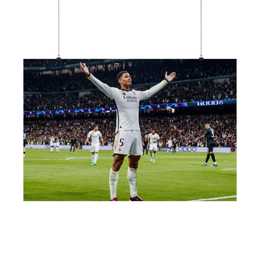 Jude Bellingham Iconic Hands Raised Celebration With Real Madrid Poster