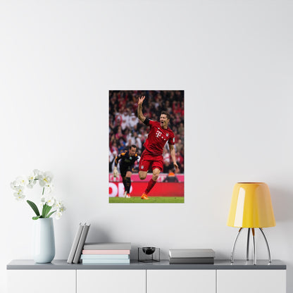 Robert Lewandowski Celebrating With Bayern Munich Poster