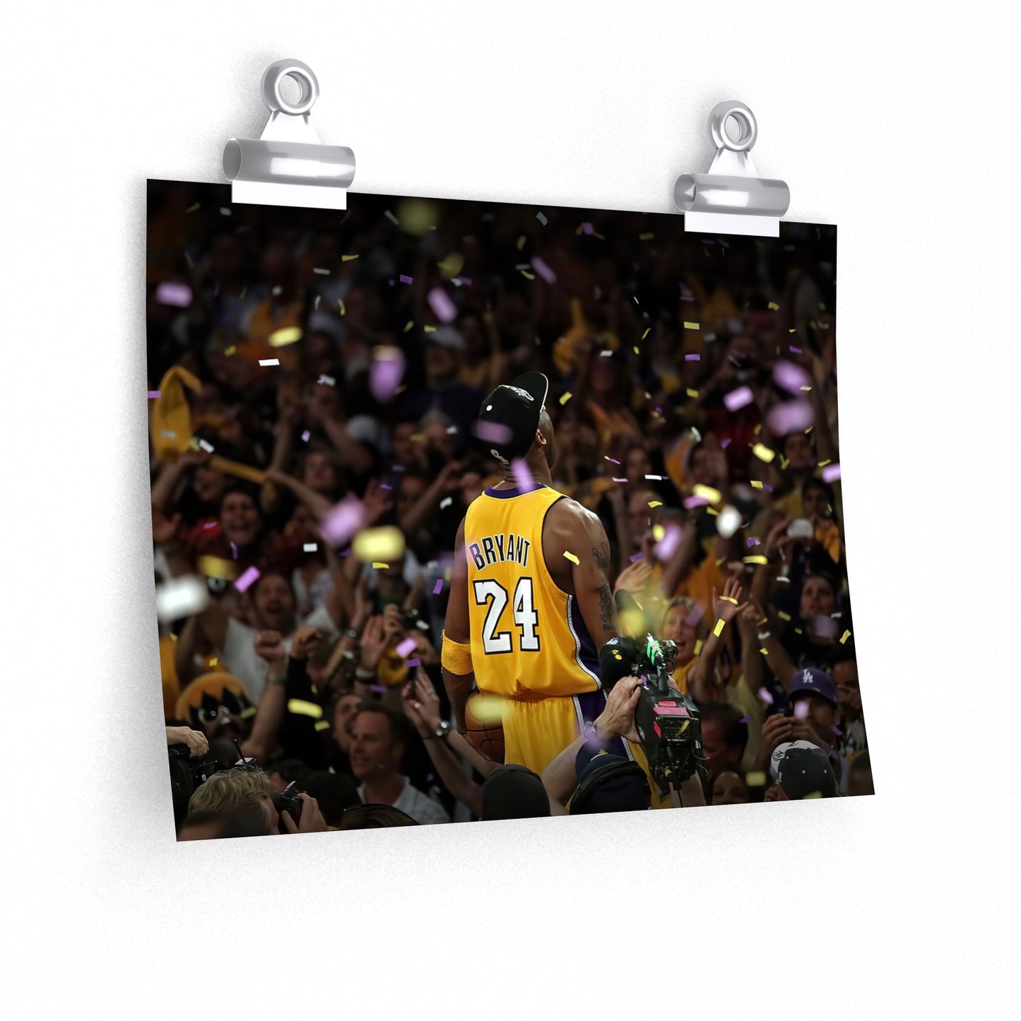 Kobe Bryant Standing Among The Crowd After Winning NBA Finals With Los Angeles Lakers Poster