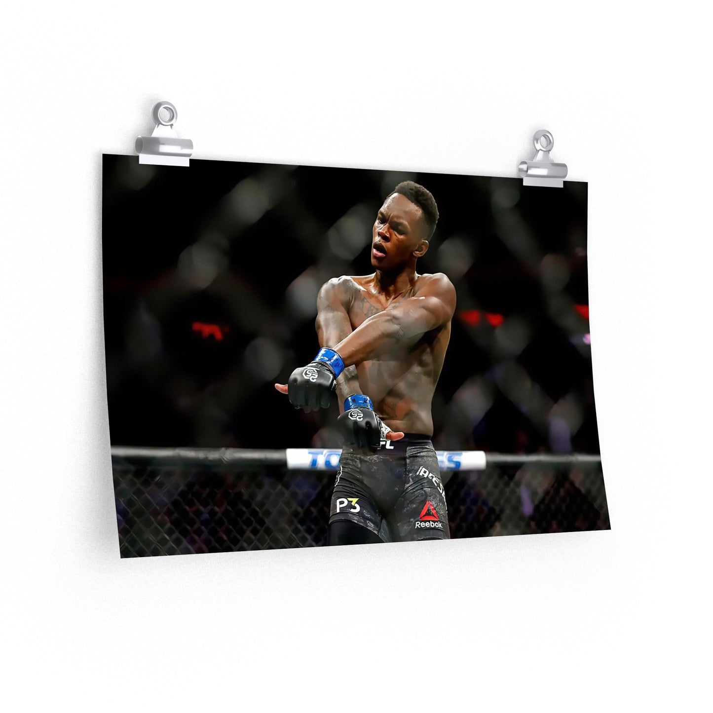 Israel Adesanya Dances In The Octagon After Knockout Win Poster