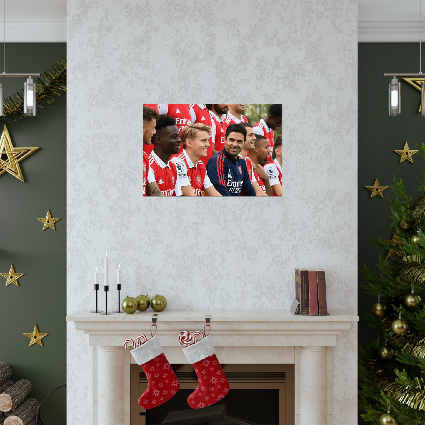Arsenal Team Photo With Mikel Arteta, Odegaard, Saka, And Others Poster
