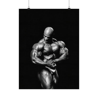 Ronnie Coleman Posing Black And White Poster