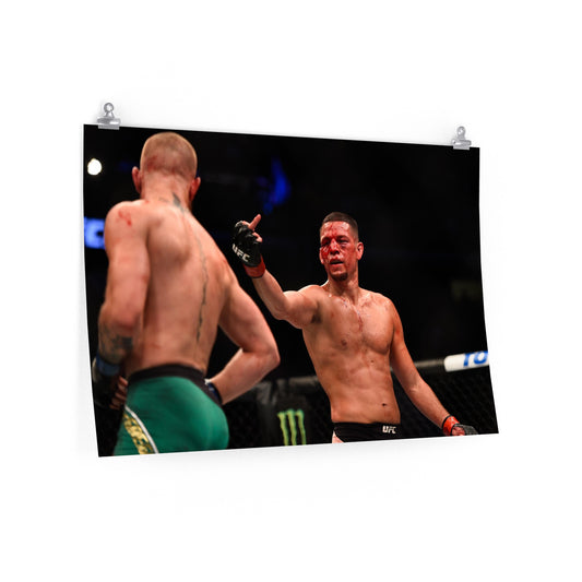 Nate Diaz Flips Off Conor McGregor During Rematch Poster