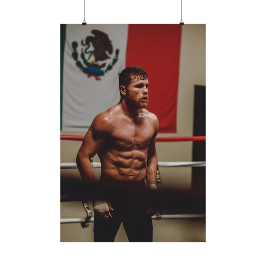 Canelo Training In His Gym With The Mexican Flag In the Background Poster