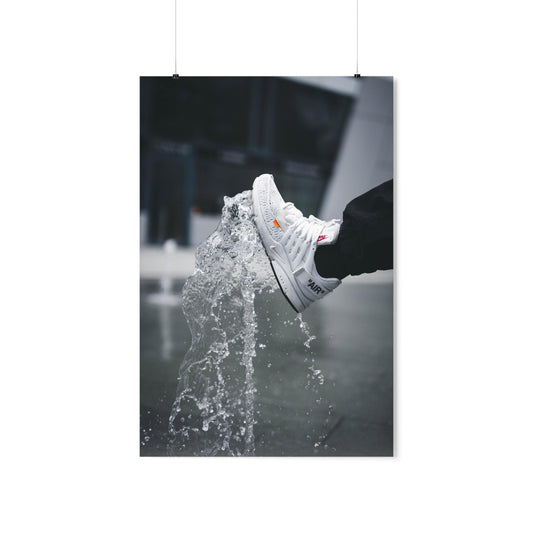 Nike Air Presto Off-White White On Feet Dripping Water Poster