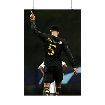 Jude Bellingham Pointing Up Number 5 Real Madrid Poster