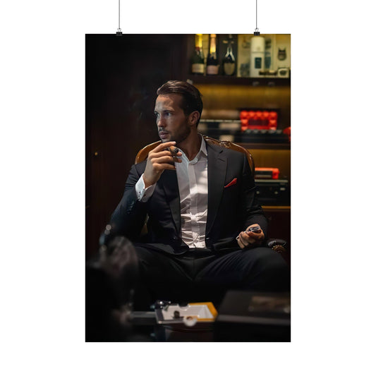 Tristan Tate Smoking Cigar In A Suit Poster