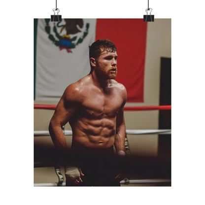 Canelo Training In His Gym With The Mexican Flag In the Background Poster