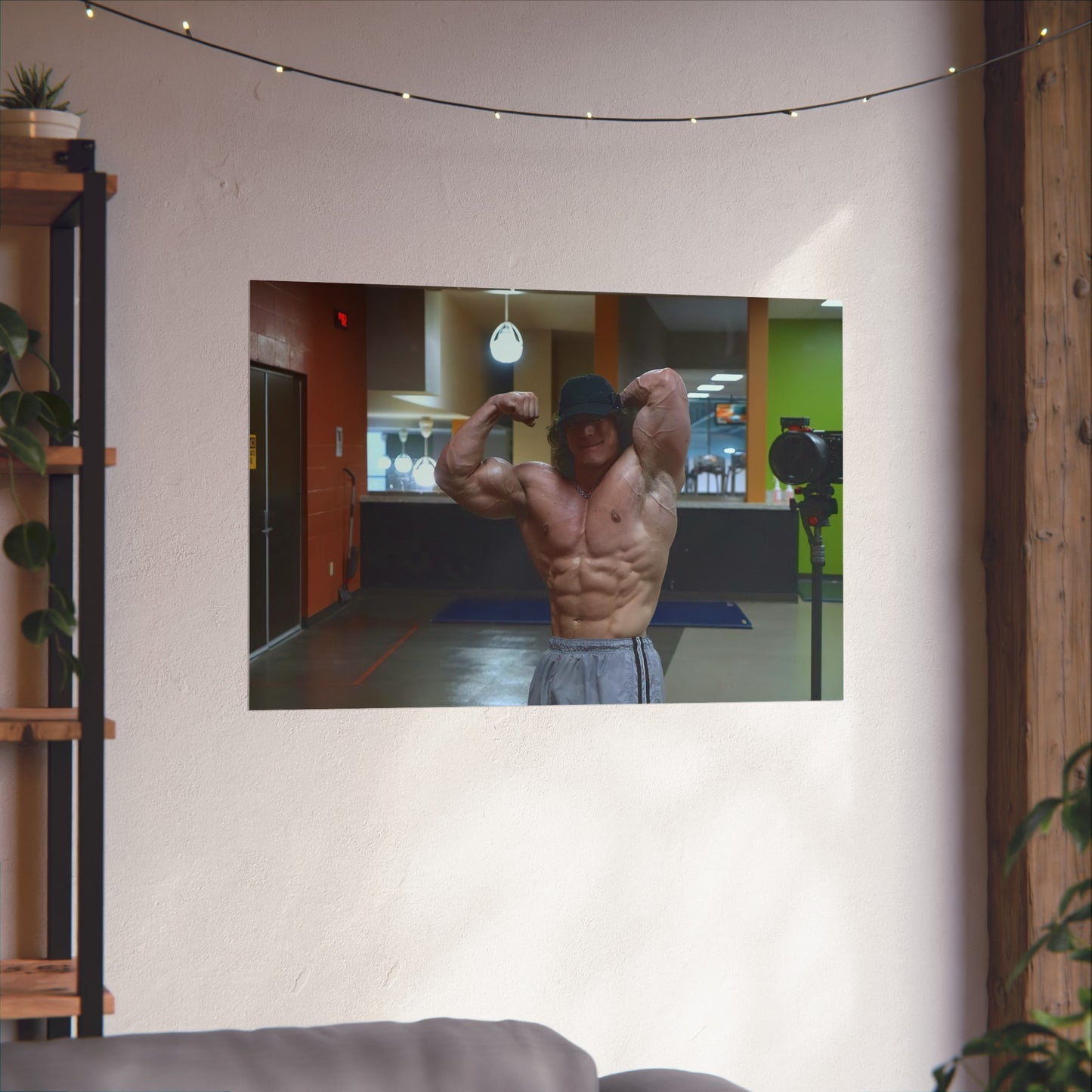 Fitness Influencer Sam Sulek Posing In The Mirror Poster