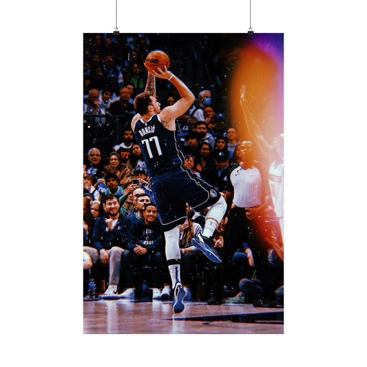 Luka Doncic Takes A Shot With The Dallas Mavericks Poster