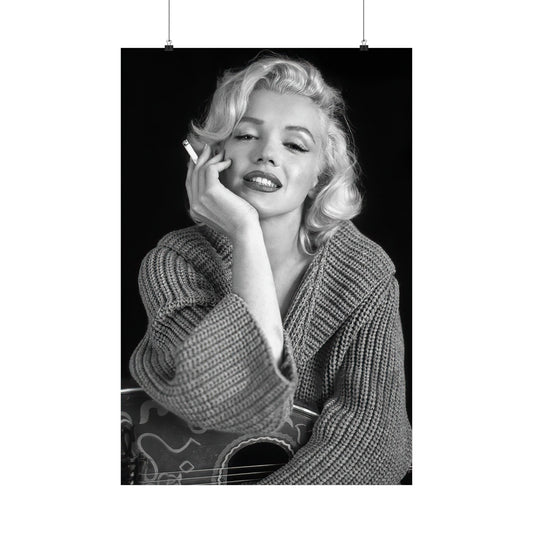 Actress Marilyn Monroe Smoking Cigarette Poster