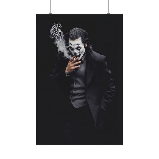 The Joker Smoking Black Background Poster