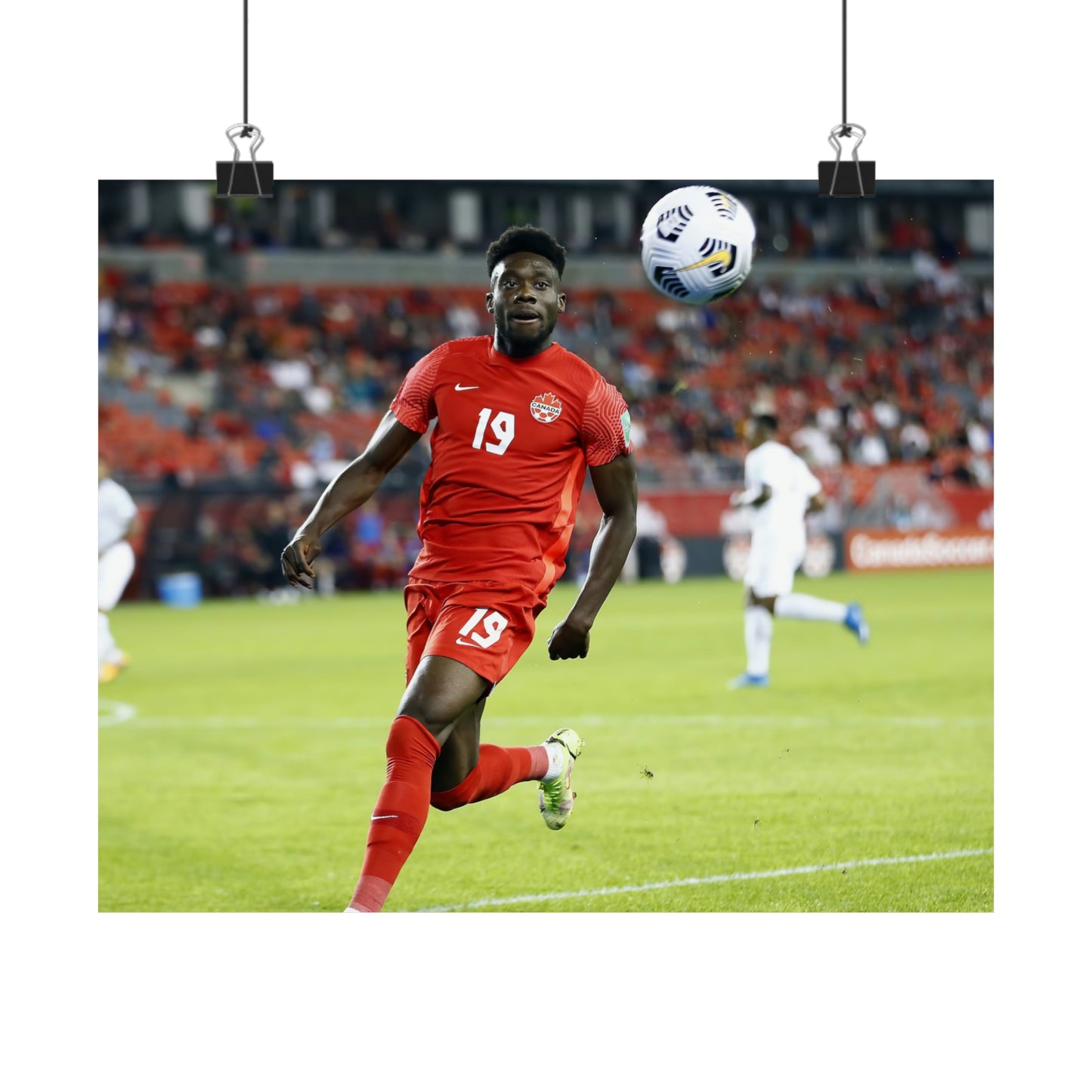 Alphonso Davies Playing For Canada Matchday Photo Poster
