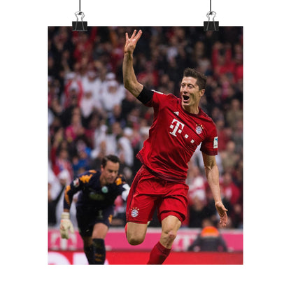 Robert Lewandowski Celebrating With Bayern Munich Poster