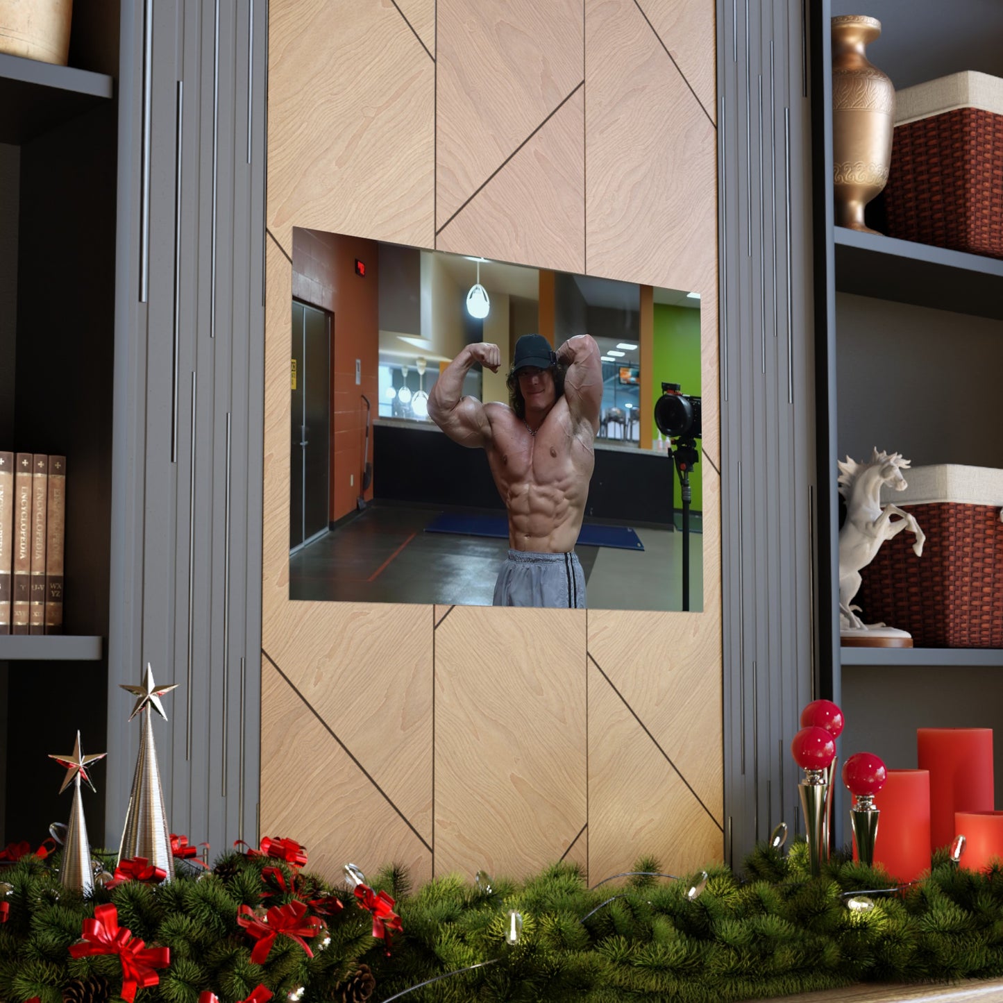 Fitness Influencer Sam Sulek Posing In The Mirror Poster