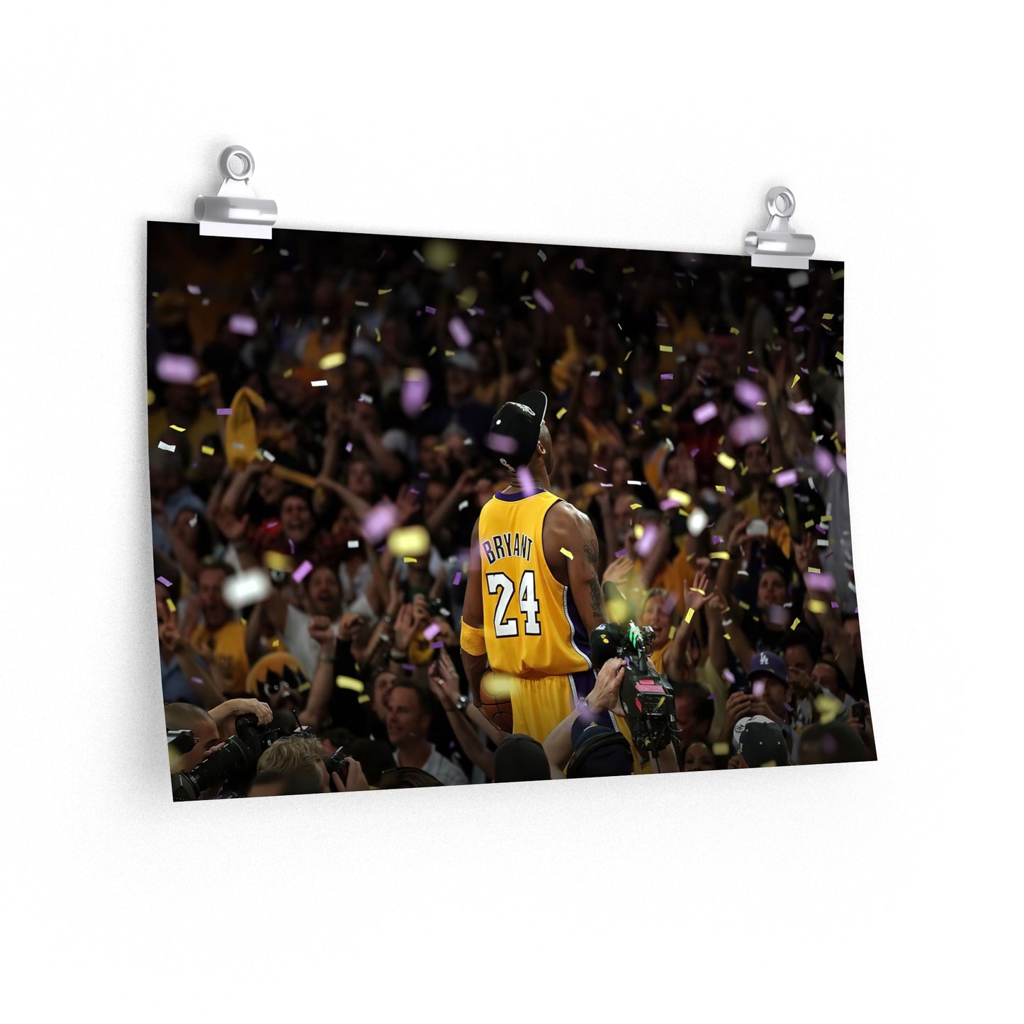 Kobe Bryant Standing Among The Crowd After Winning NBA Finals With Los Angeles Lakers Poster